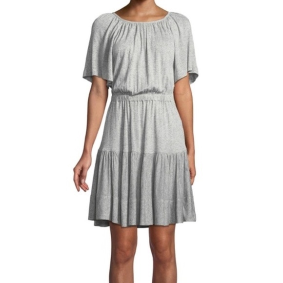 Rebecca Taylor Grey Ruffle Open Back Dress - Picture 2 of 8